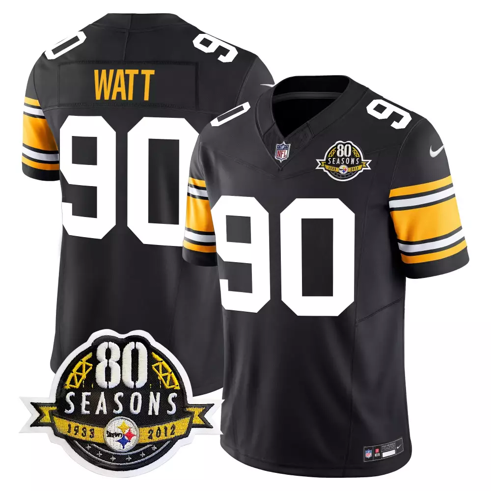 t j watt 1975 throwback mens pittsburgh steelers 50th anniversary of super bowl ix patch game jersey all stitched