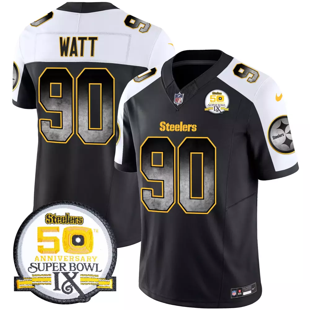 T.J. Watt Pittsburgh Steelers 2024 Super Bowl IX Anniversary Gold Jersey | Men's Limited Edition Stitched Fan Gear | For Men, Women & Youth