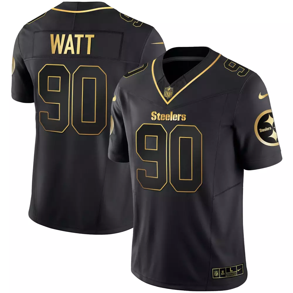 T.J. Watt Pittsburgh Steelers Home Patch Vapor Jersey | Black & Gold Stitched | Limited Edition Fan Gear | For Men, Women & Youth