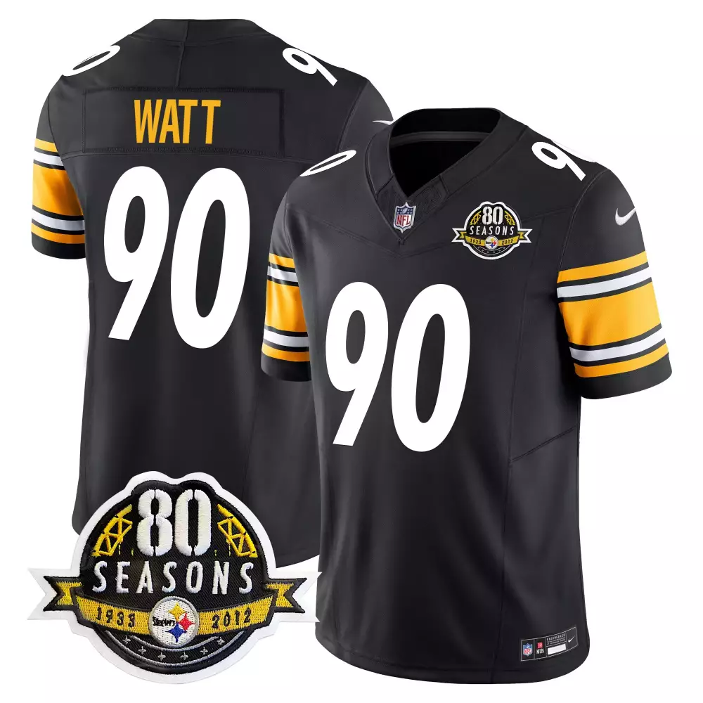 T.J. Watt Pittsburgh Steelers Black Men's 50th Anniversary Super Bowl IX Vapor Limited Jersey | All Stitched | Fan Gear for Game Day | For Men, Women & Youth