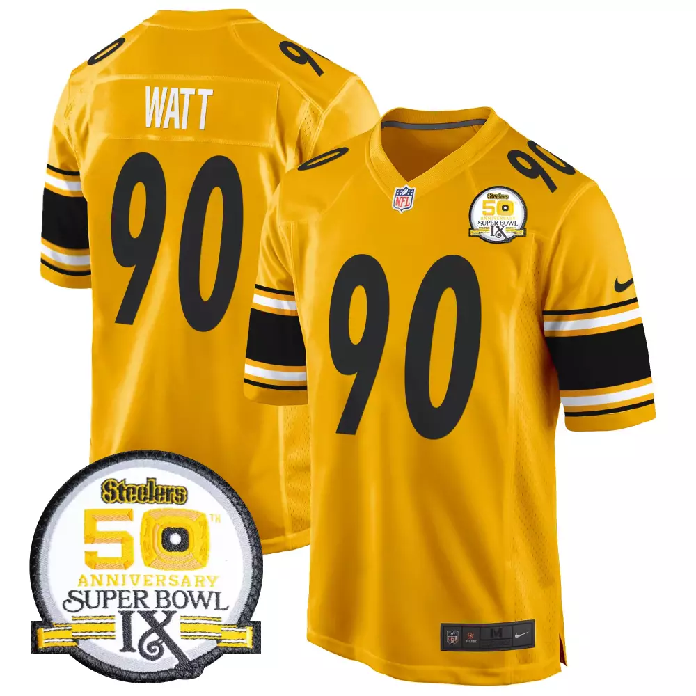 T.J. Watt Pittsburgh Steelers Girls Youth Sequin V Neck Fashion Jersey | Black Stitched Fan Gear | For Girls, Women & Youth