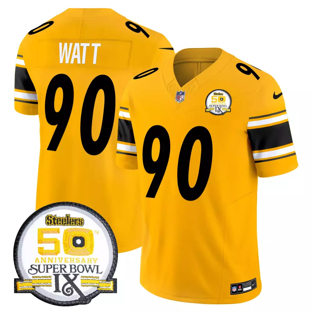 T.J. Watt Pittsburgh Steelers Girls Youth Sequin V Neck Fashion Jersey | Black Stitched Fan Gear | For Girls, Women & Youth