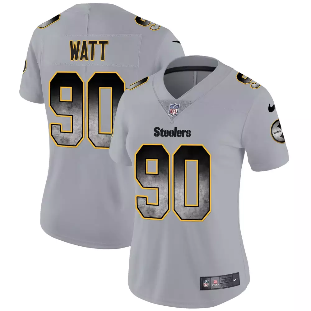 T.J. Watt Pittsburgh Steelers Gray Arch Smoke Vapor Jersey | All Stitched | Stylish Fan Gear for Men | For Men, Women & Youth
