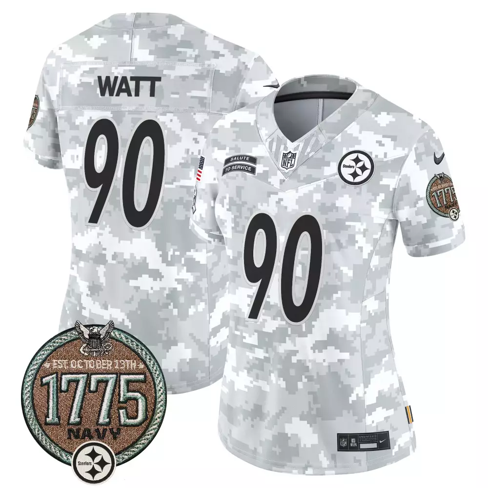 T.J. Watt Pittsburgh Steelers 2024 Salute to Service Jersey | Navy Women's Stitched Fan Gear | For Women, Men & Youth