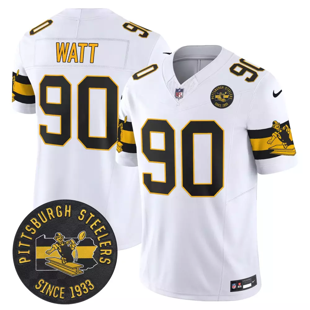 T.J. Watt Pittsburgh Steelers 1933 Throwback Gold Vapor Jersey | Limited Edition Stitched Fan Gear for Men, Women & Youth