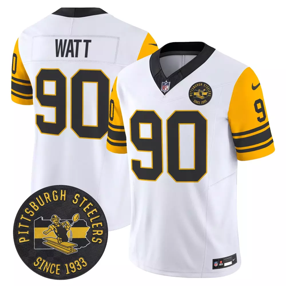 T.J. Watt Pittsburgh Steelers 1933 Throwback Gold Vapor Jersey | Limited Edition Stitched Fan Gear for Men, Women & Youth