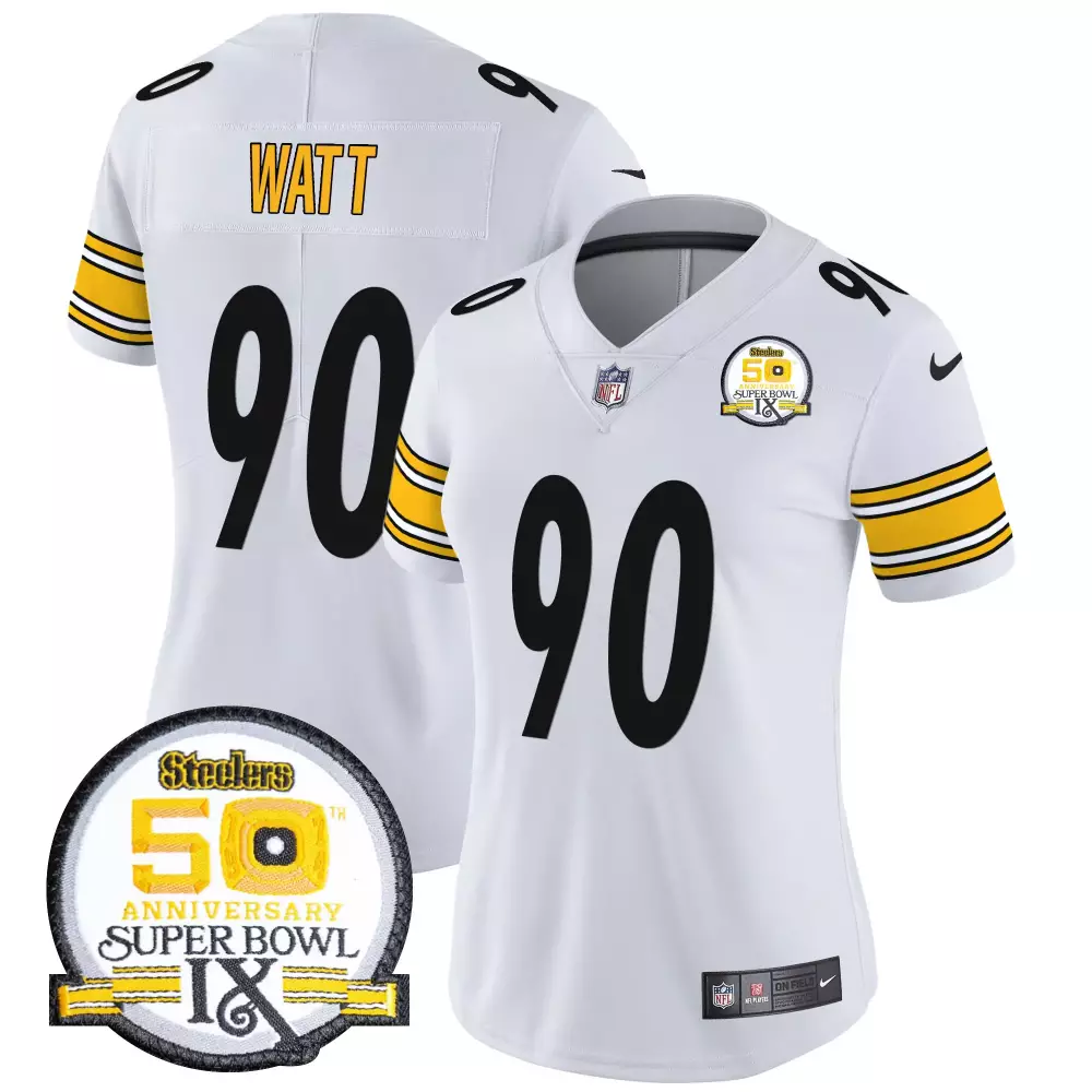T.J. Watt Pittsburgh Steelers 50th Anniversary Vapor Limited Jersey | Stitched White Fan Gear | For Women, Men & Youth