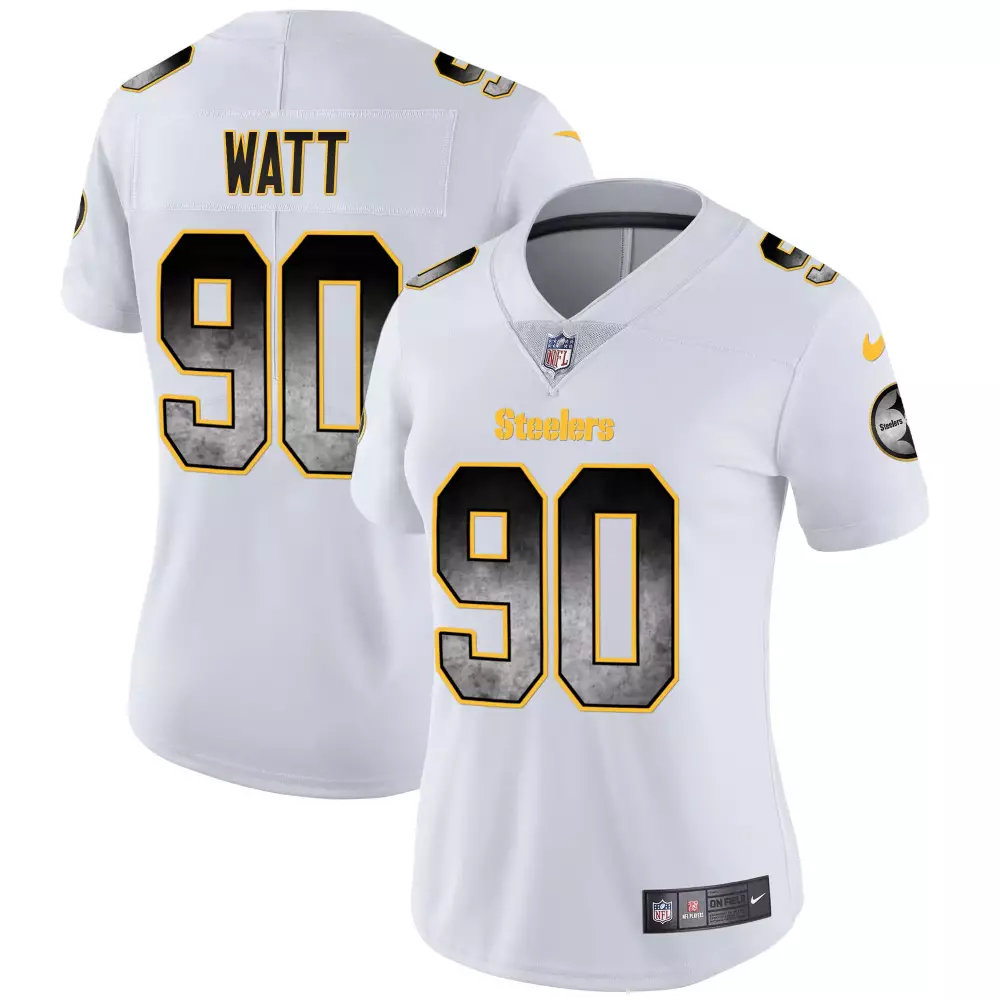 T.J. Watt Pittsburgh Steelers Arch Smoke Vapor Jersey | Gold Stitched | Game Day Fan Gear for Women | For Men, Women & Youth