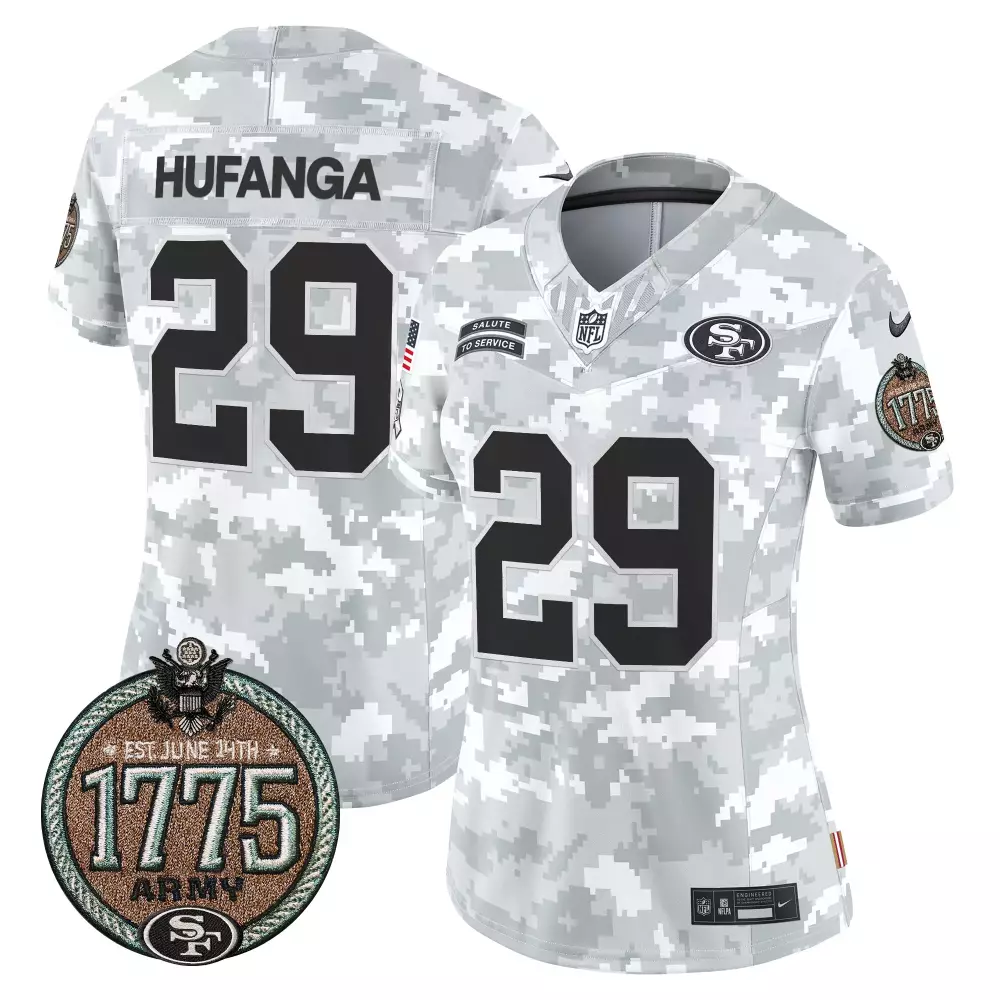 talanoa hufanga alternate womens san francisco 49ers super bowl lviii patch vapor limited jersey all stitched