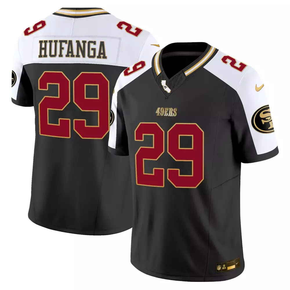 talanoa hufanga alternate womens san francisco 49ers super bowl lviii patch vapor limited jersey all stitched