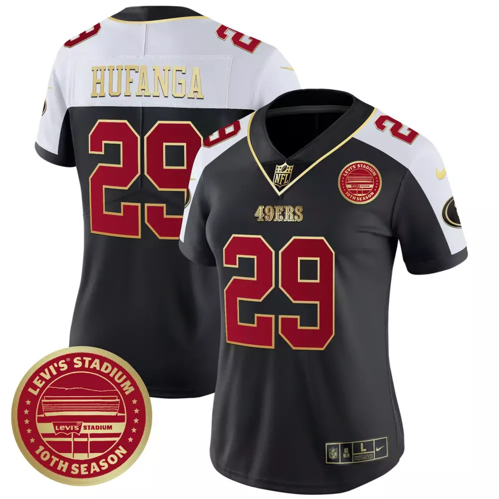 talanoa hufanga black alternate womens san francisco 49ers golden gate bridge patch vapor limited jersey all stitched