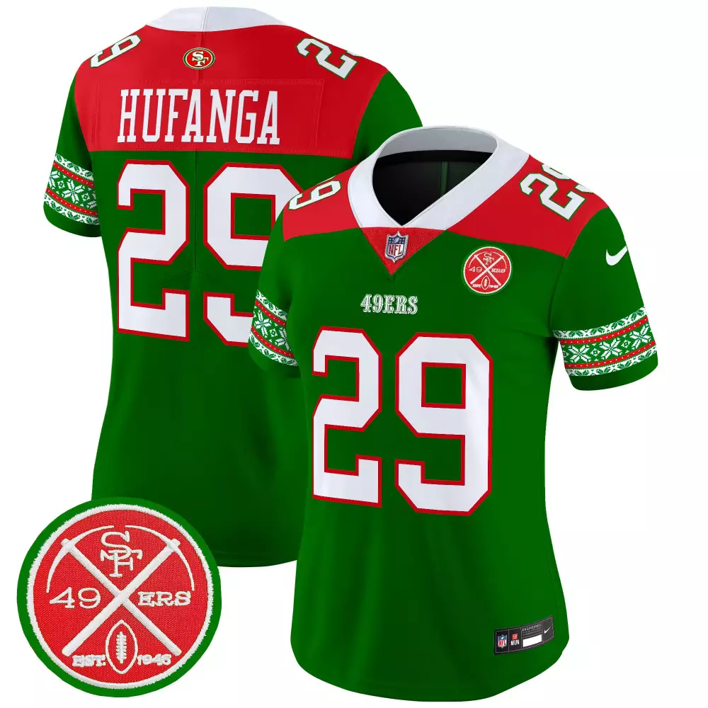 talanoa hufanga color sleeves womens san francisco 49ers super bowl lviii patch vapor jersey v2 all stitched