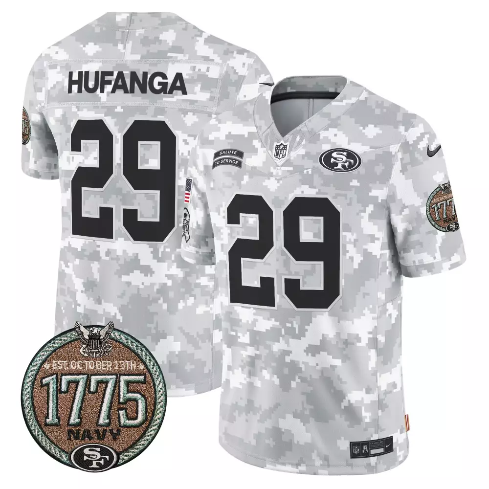 talanoa hufanga marines womens san francisco 49ers 2024 salute to service establishment year patch vapor limited jersey