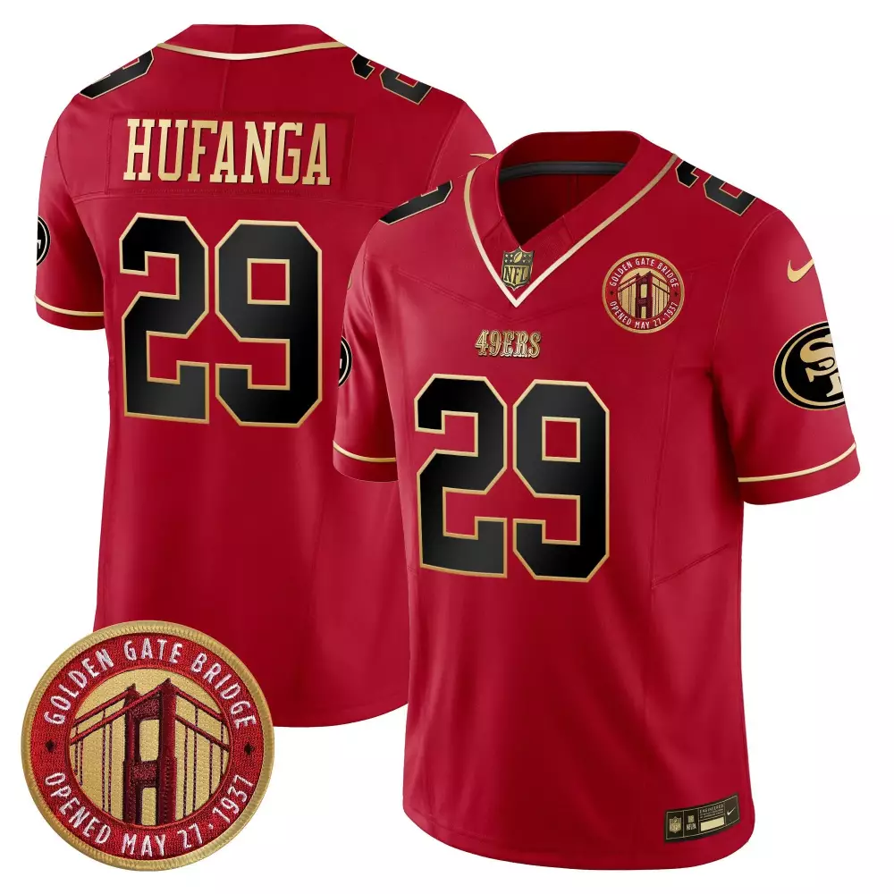 talanoa hufanga scarlet limited womens san francisco 49ers est1946 patch vapor limited jersey v2 all stitched