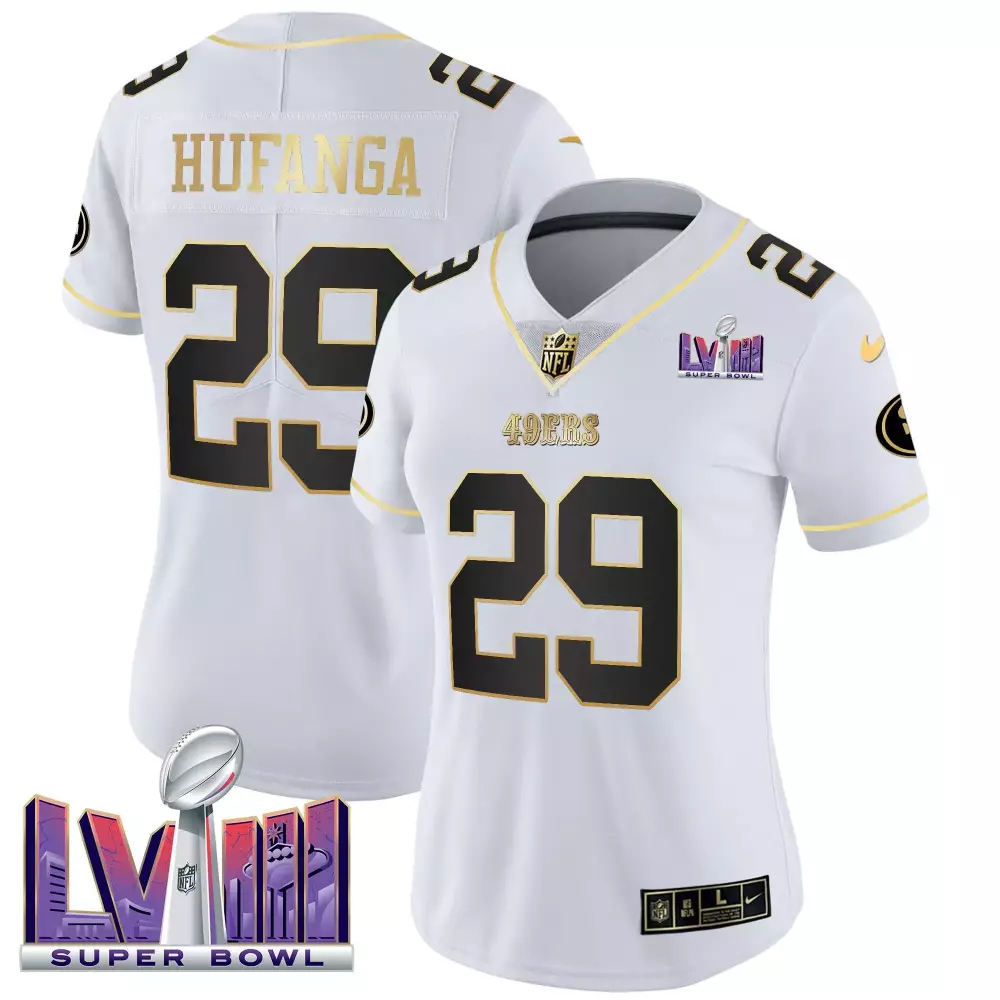 talanoa hufanga split mens san francisco 49ers faithful super bowl lviii patch vapor jersey v2 all stitched