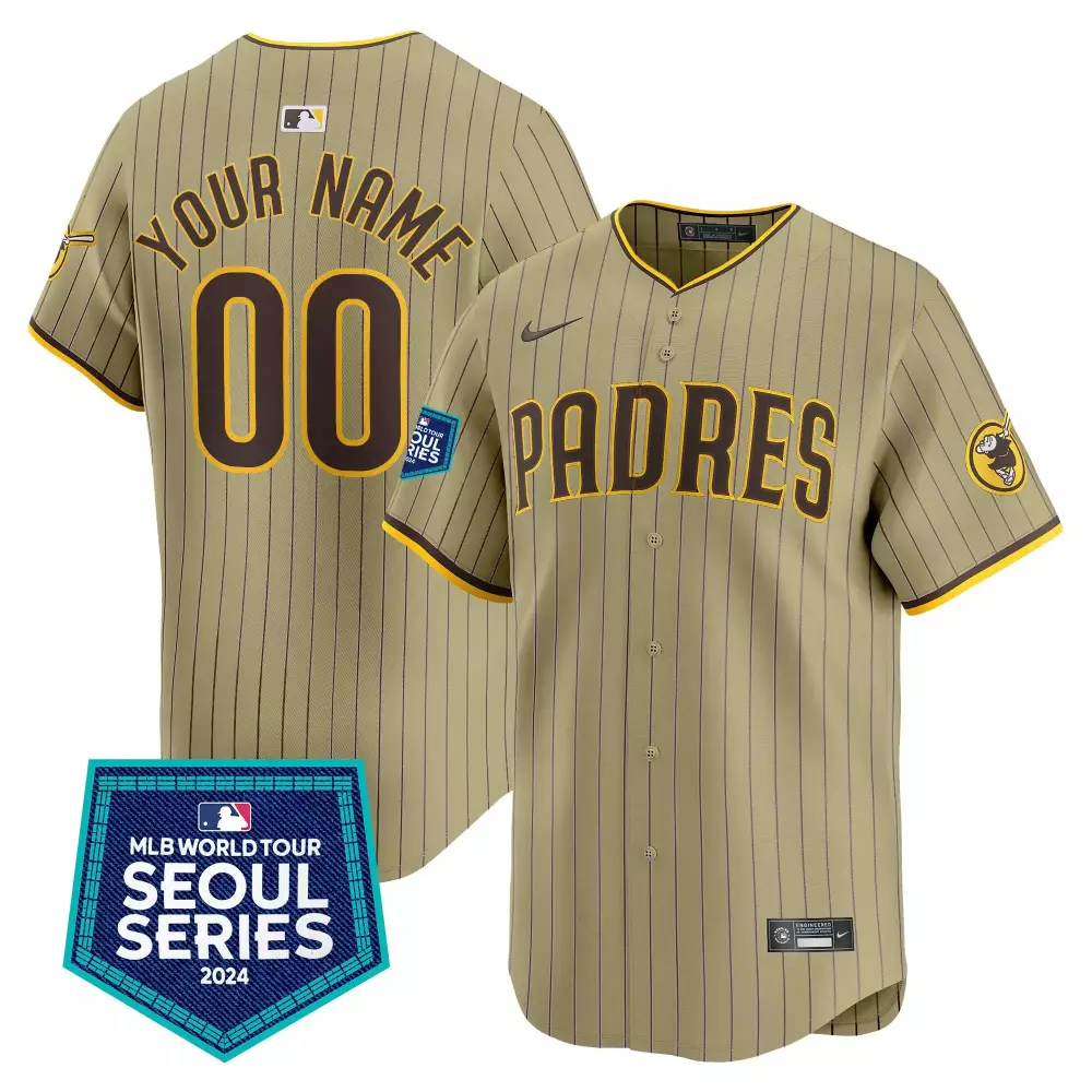 World Tour Seoul Series San Diego Padres 2024 Jersey | Tan Vapor Premier Limited Edition | Fan Gear for Women, Men & Youth
