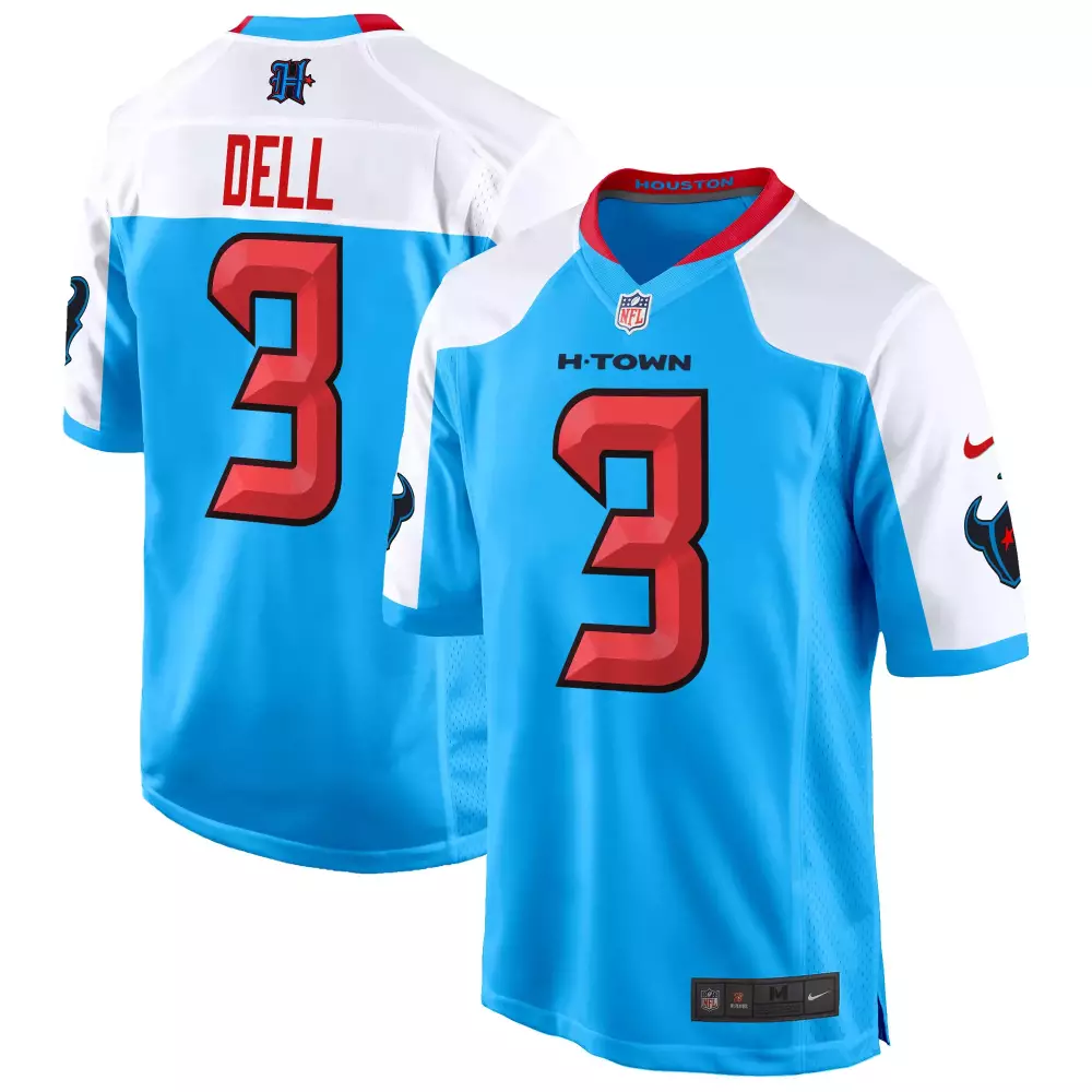tank dell blue alternate mens houston texans 2024 game jersey all stitched