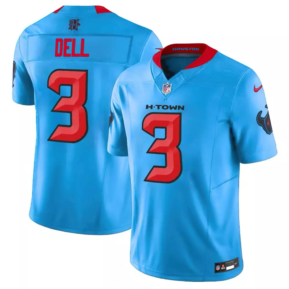 tank dell blue mens houston texans 2024 vapor hand warmer jersey all stitched