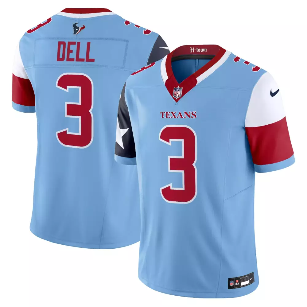 tank dell blue mens houston texans 2024 vapor limited jersey v5 all stitched