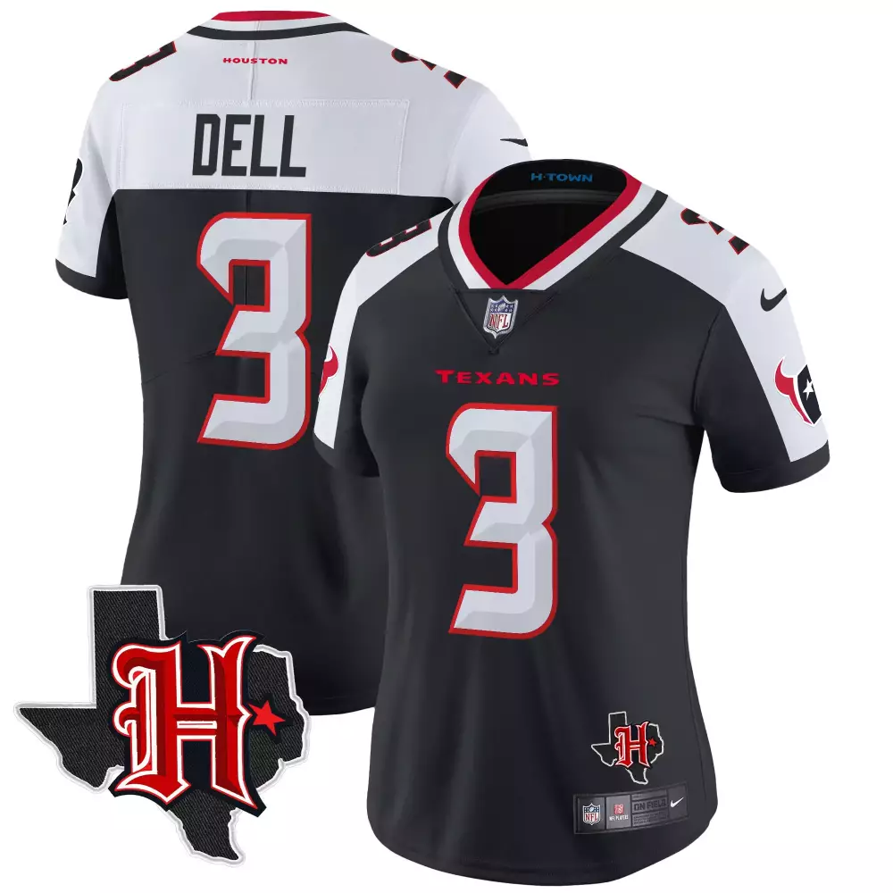 tank dell navy alternate womens houston texans 2024 texas patch vapor limited jersey v5 all stitched