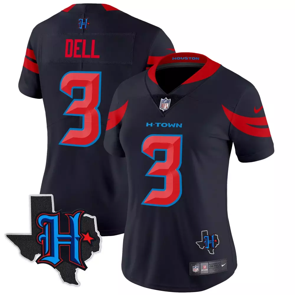 tank dell navy limited womens houston texans 2024 texas patch vapor limited jersey v2 all stitched