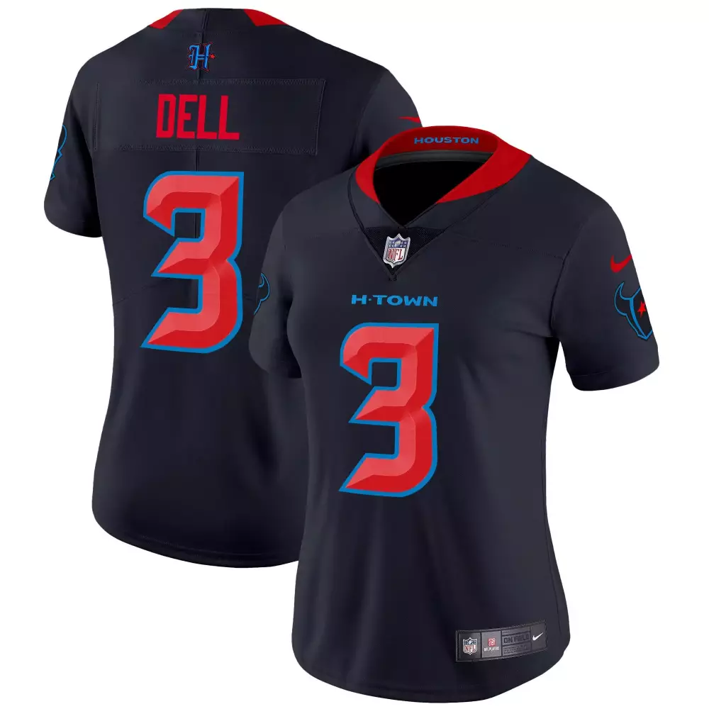 tank dell navy limited womens houston texans 2024 texas patch vapor limited jersey v2 all stitched