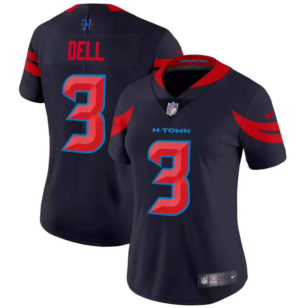 tank dell navy limited womens houston texans 2024 texas patch vapor limited jersey v2 all stitched