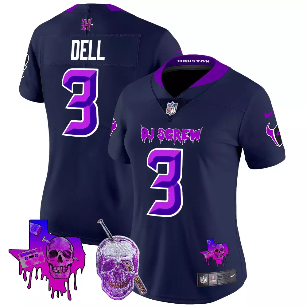 tank dell navy limited womens houston texans dj screw vapor limited jersey all stitched