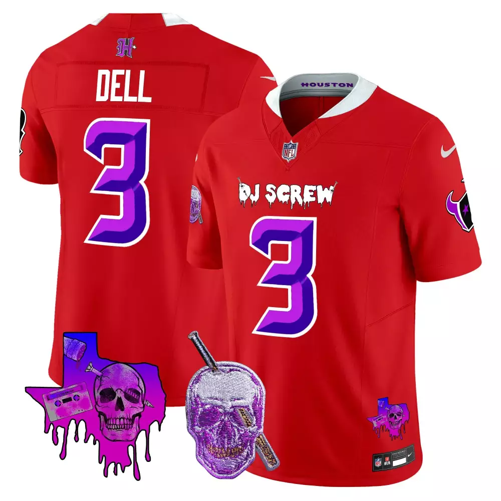 tank dell red mens houston texans dj screw vapor limited jersey all stitched