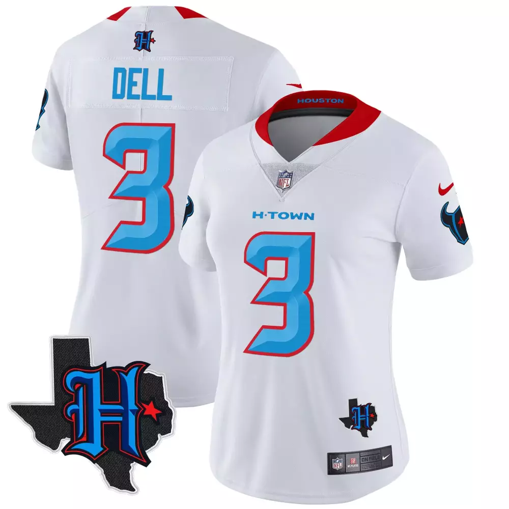 tank dell white gold womens houston texans 2024 texas patch gold vapor limited jersey all stitched