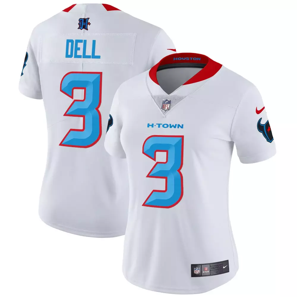 tank dell white gold womens houston texans 2024 texas patch gold vapor limited jersey all stitched