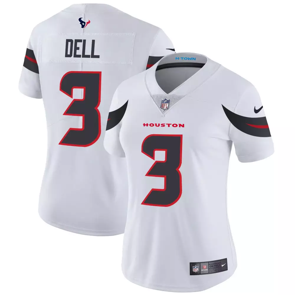 tank dell white womens houston texans 2024 texas patch vapor limited jersey all stitched