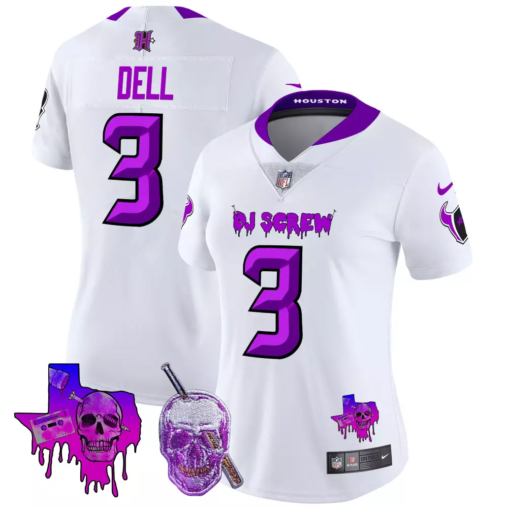 tank dell white womens houston texans 2024 texas patch vapor limited jersey all stitched