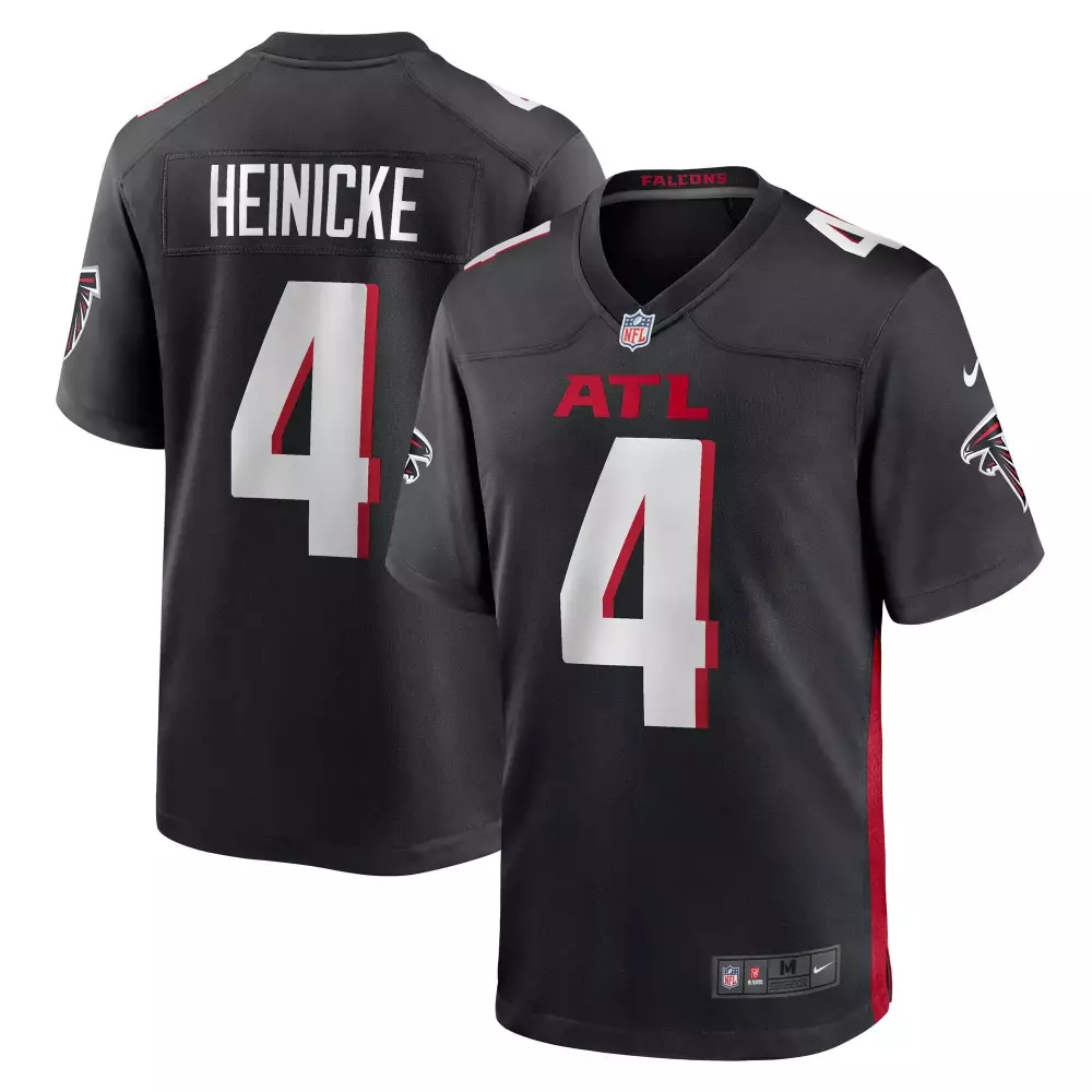 taylor heinicke men atlanta falcons black game jersey all stitched