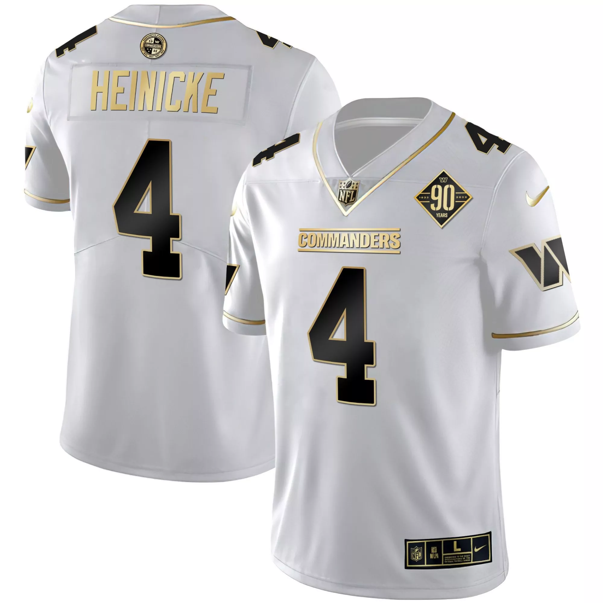 taylor heinicke black gold mens washington commanders white gold black gold vapor limited jersey all stitched
