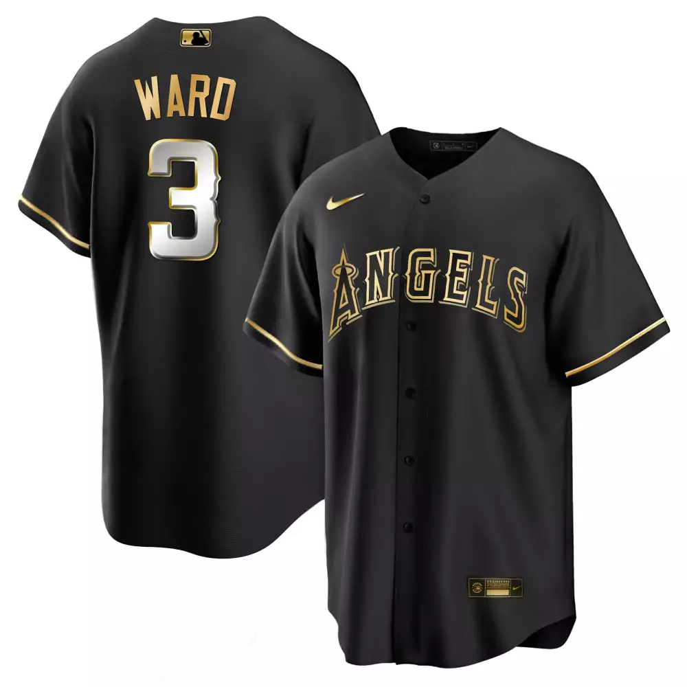 taylor ward cool black limited mens los angeles angels black limited gold jersey all stitched
