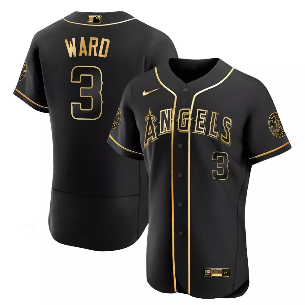 taylor ward flex black gold mens los angeles angels black limited gold jersey all stitched
