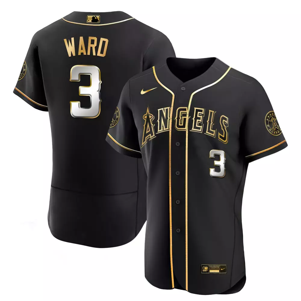 taylor ward flex black gold mens los angeles angels black limited gold jersey all stitched