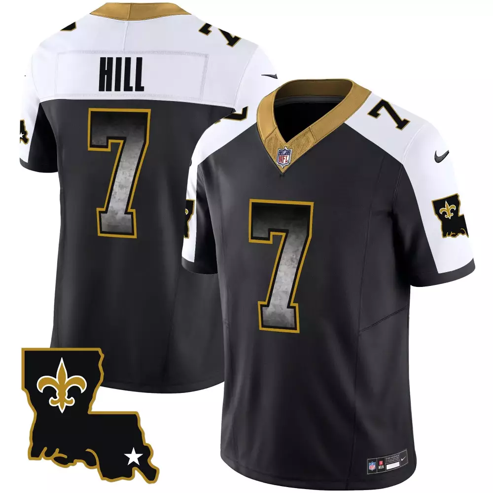 split youth new orleans saints white black split custom jersey all stitched