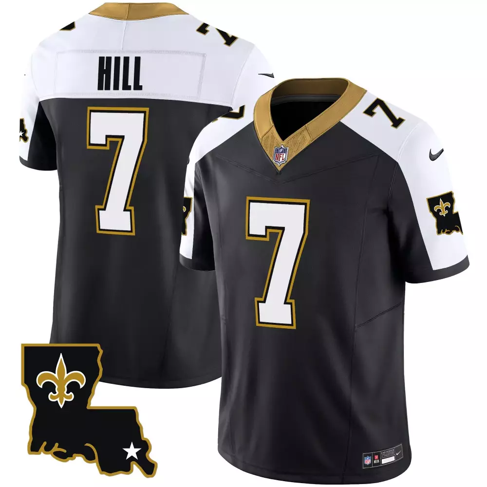 split youth new orleans saints white black split custom jersey all stitched