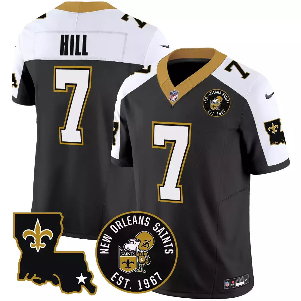 taysom hill alternate mens new orleans saints est 1967 patch vapor jersey all stitched