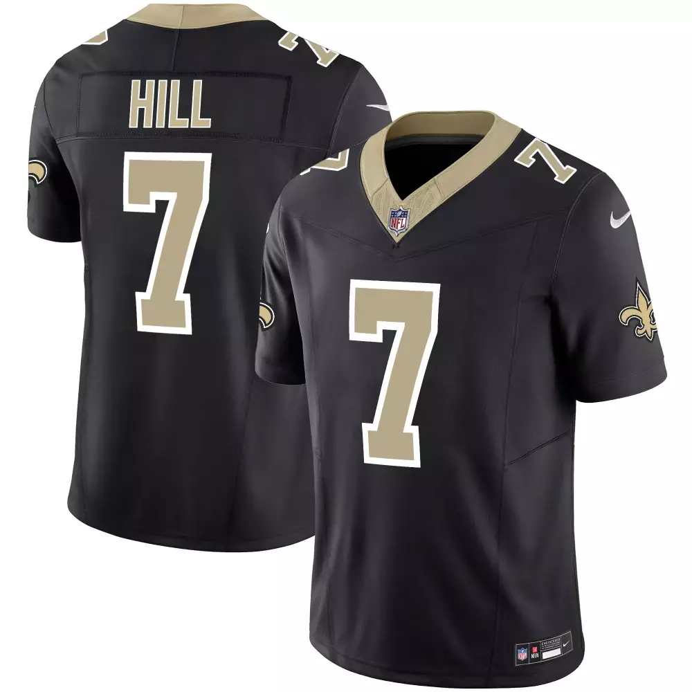 taysom hill black mens new orleans saints est 1967 patch vapor jersey all stitched