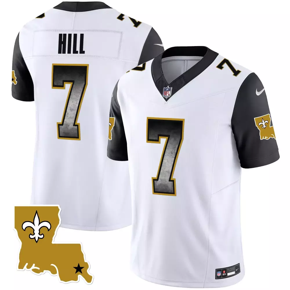 taysom hill black mens new orleans saints est 1967 patch vapor jersey all stitched