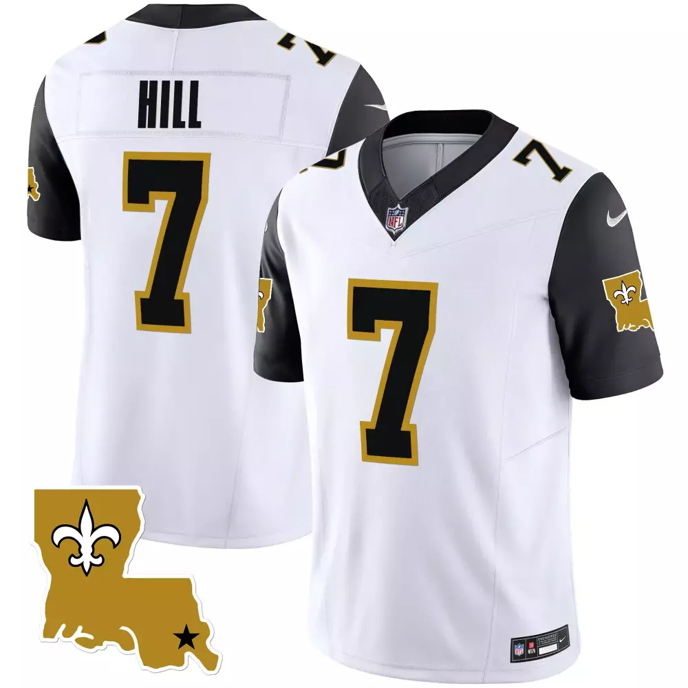 taysom hill black sleeves mens new orleans saints 1987 legacy vapor jersey all stitched