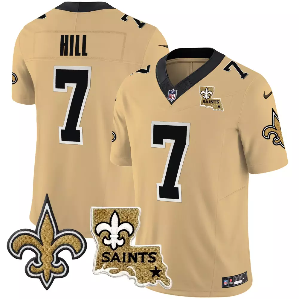 taysom hill gold mens new orleans saints vapor limited jersey new orleans patch all stitched