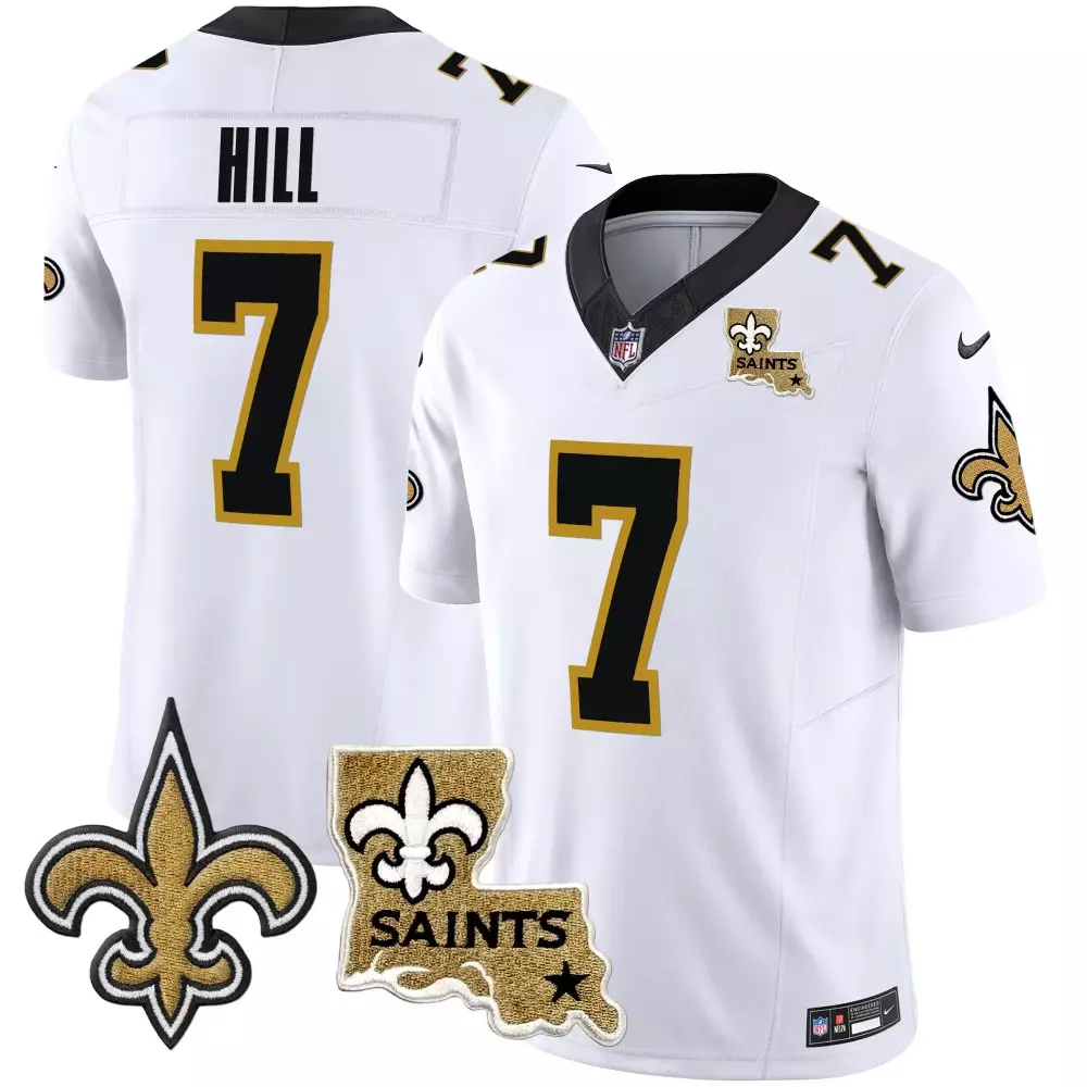 taysom hill white mens new orleans saints mardi gras vapor limited jersey all stitched