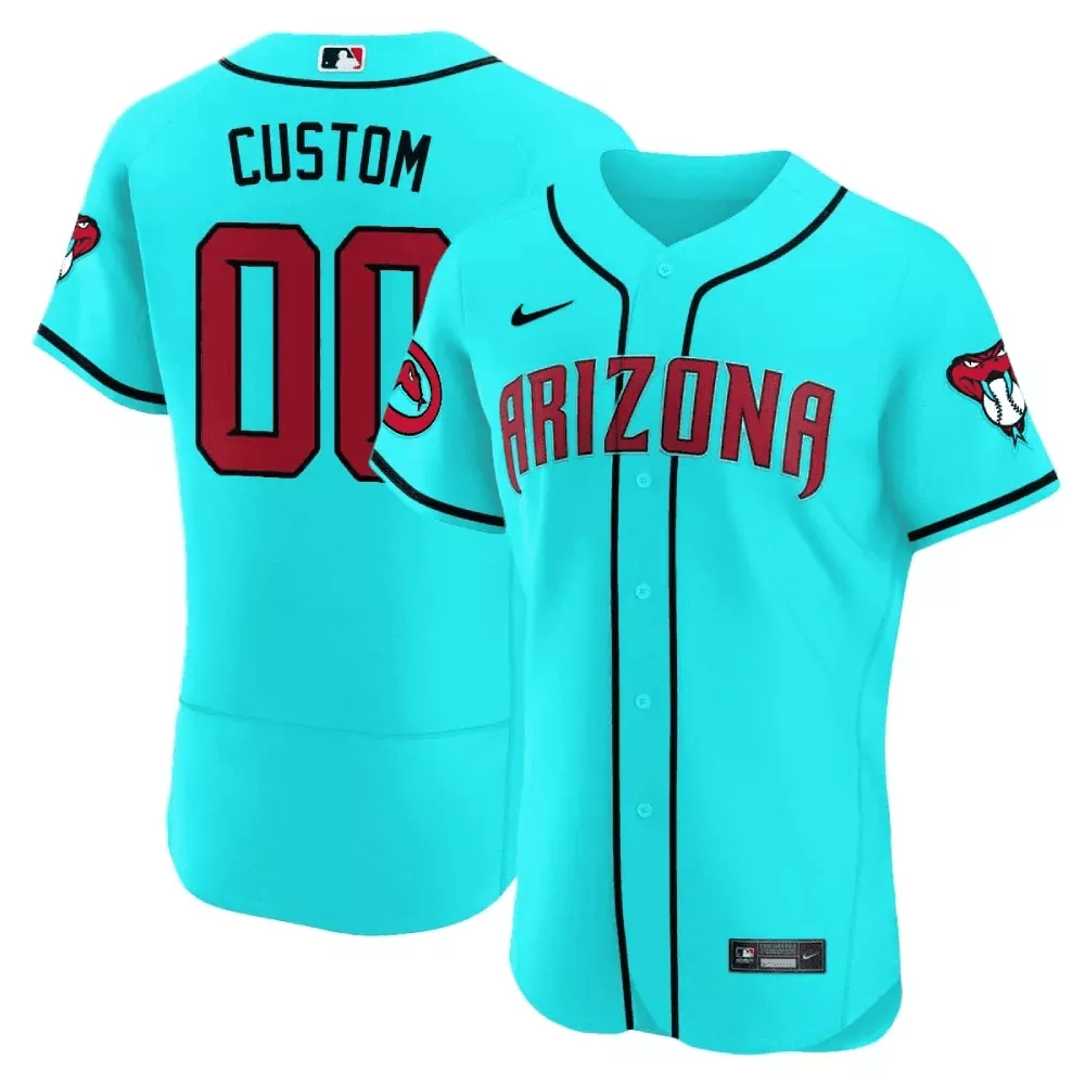 teal arizona youth arizona diamondbacks 2024 flex base custom jersey v2 all stitched