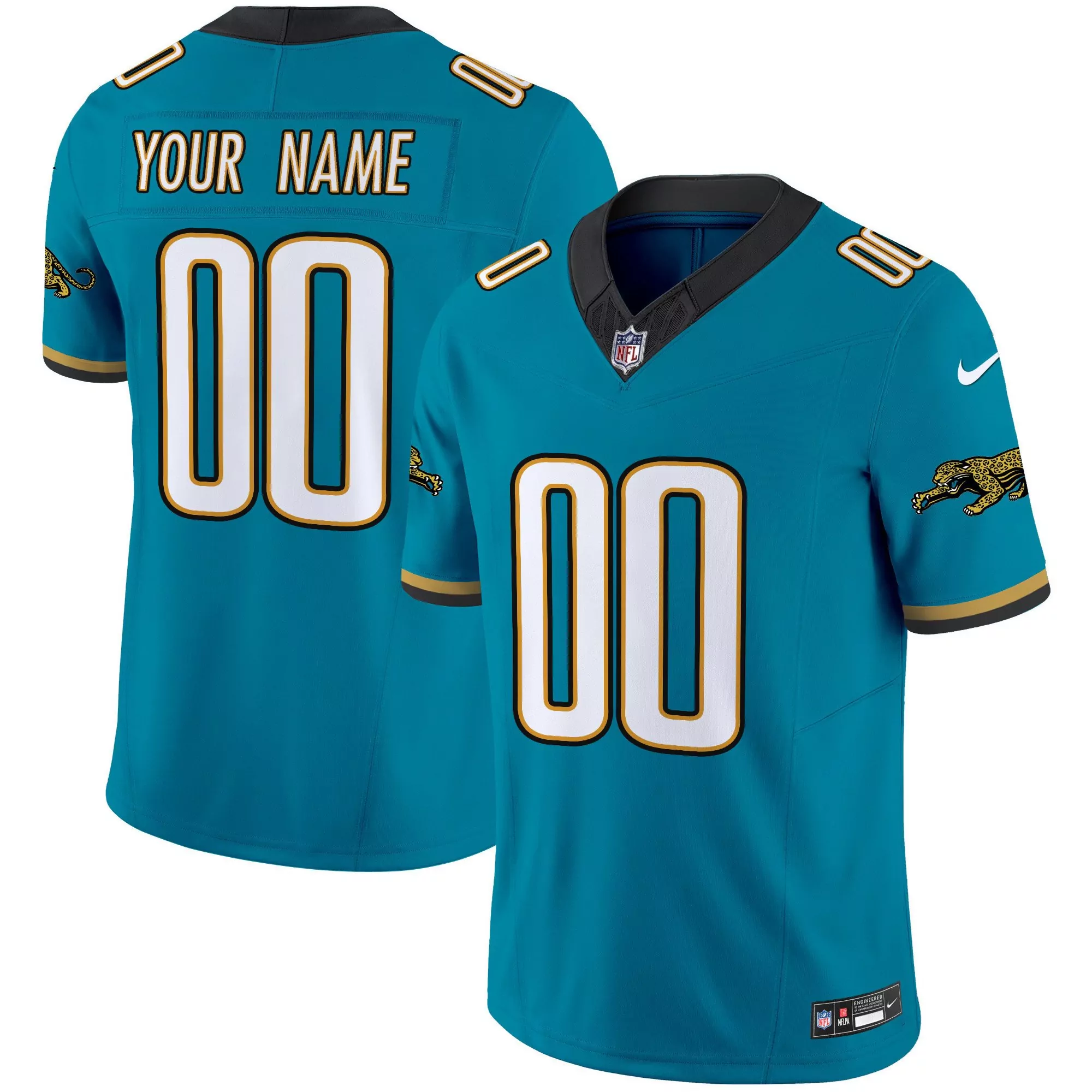 teal youth jacksonville jaguars throwback vapor limited custom jersey all stitched