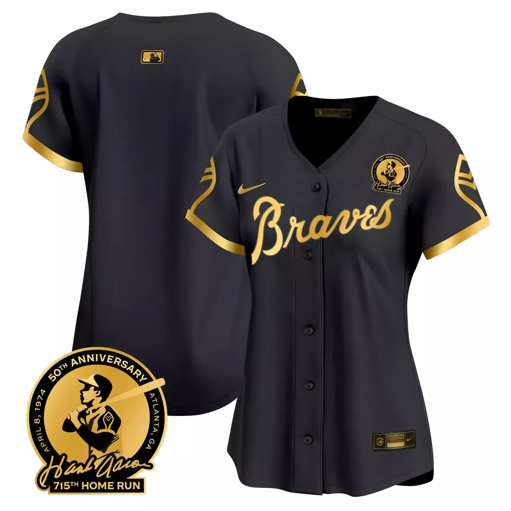 1974 Black Gold Women's Braves Throwback Jersey | Vapor Premier Limited Edition | Classic Fan Gear | For Men, Women & Youth