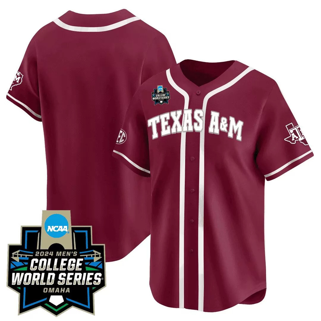 ryan targac white alternate mens texas am aggies 2024 college world series patch vapor premier limited jersey all stitch